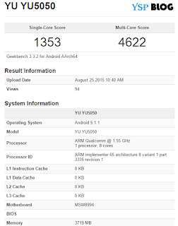 YU5050 Geekbench result