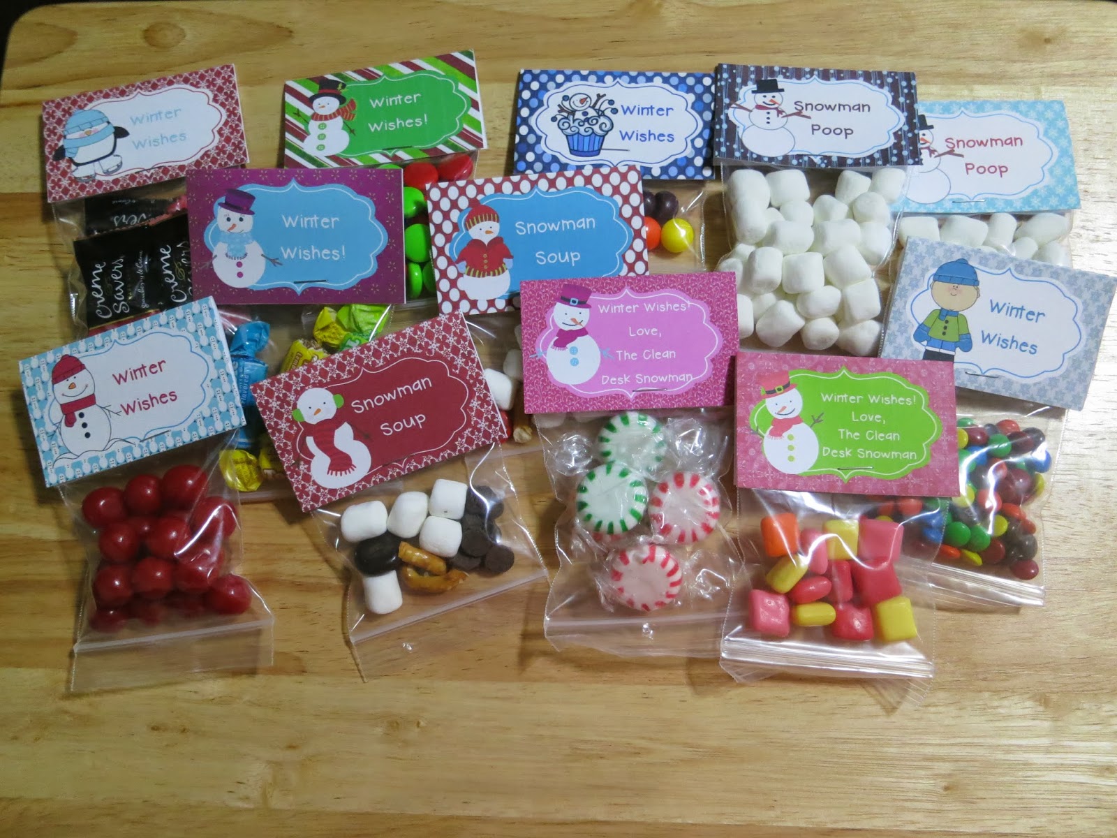 Tearless Teaching Winter Treat Bags Bag Topper