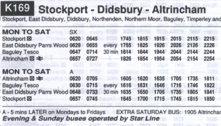 manchester minimum makes money bus timetable line star knutsford altrincham transport mysterious indicated foot note were