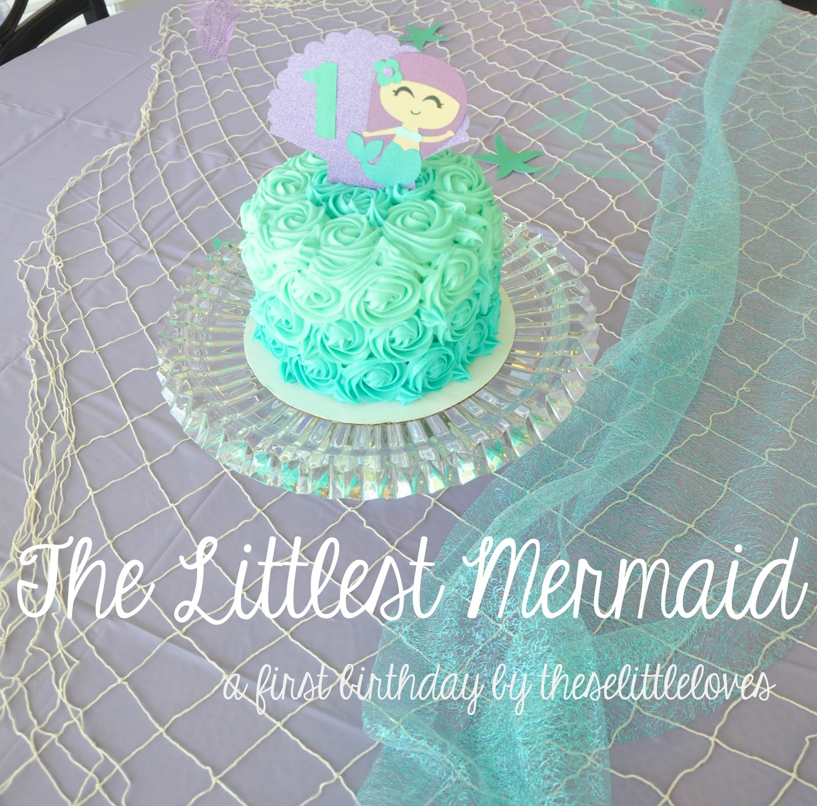 The Littlest Mermaid | A Sparkly Teal and Purple First Birthday Party 