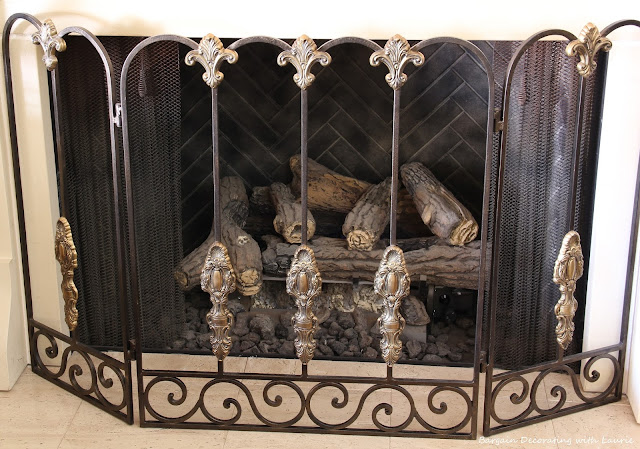 Fall Fireplace Mantel-Bargain Decorating with Laurie