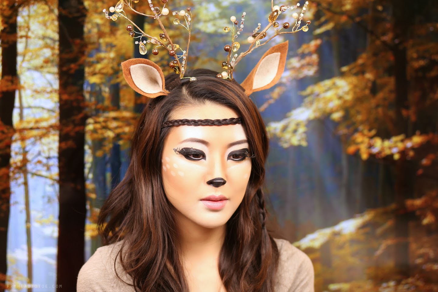 Deer Makeup Tutorial Halloween 2013 From Head To Toe