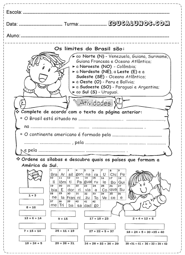 Complete de acordo com o texto da página anterior