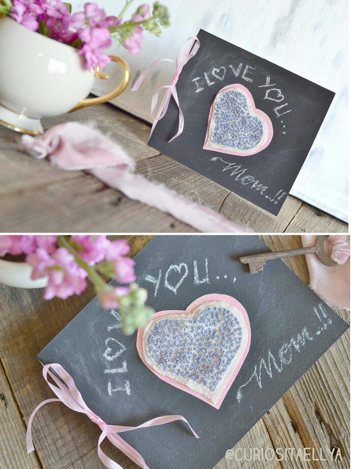 Curiositaellya Mother's Day Chalk Board Card {DIY}