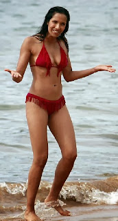 Padma Lakshmi Red Bikini Hawaii
