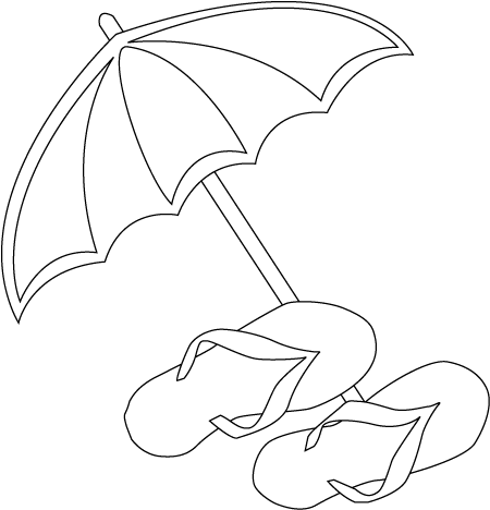 Beach Umbrella Coloring Page Beach Umbrella Coloring Page