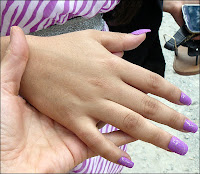 Purple finger nails with crackle finger nails painted purple