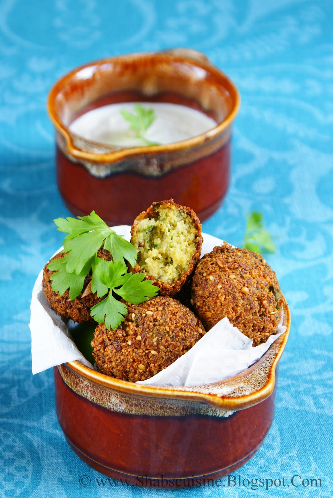 Falafel With Garlic Tahini Sauce Recipe — Dishmaps
