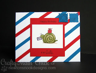 Snail Mail Belated Birthday card by Crafty Math Chick | In Slow Motion by Newton's Nook Designs