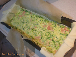 Torta salata salmone e zucchine