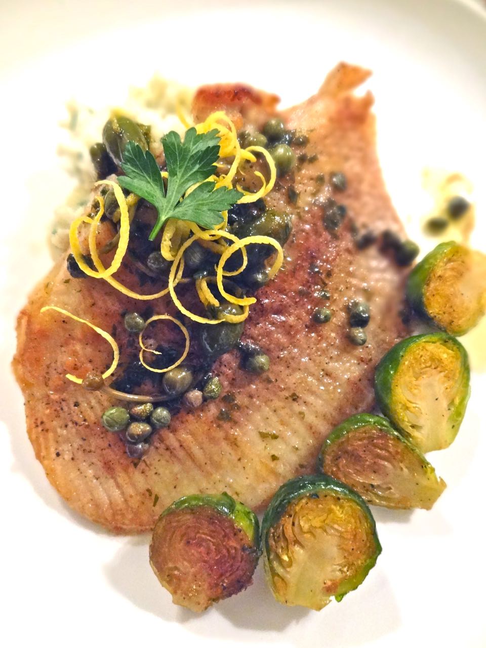 Scrumpdillyicious Skate Meunière with Lemon Butter Caper Sauce