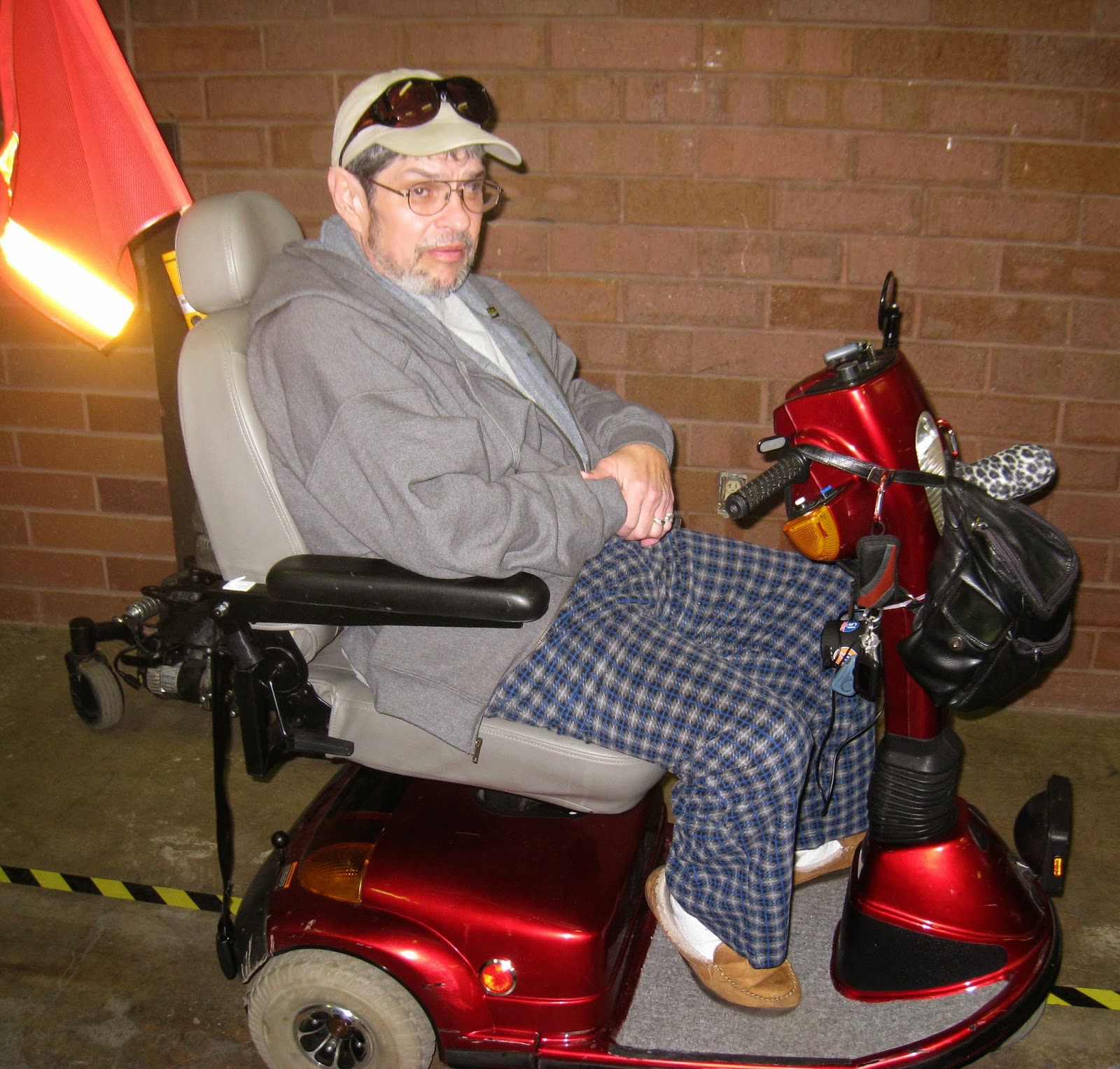 Eddie Smith trying his new wheels.