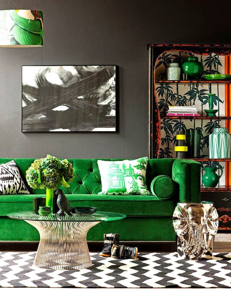 7 ideas de decoración de salas en verde