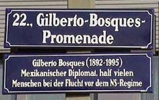 Calle Gilberto Bosques, en Viena