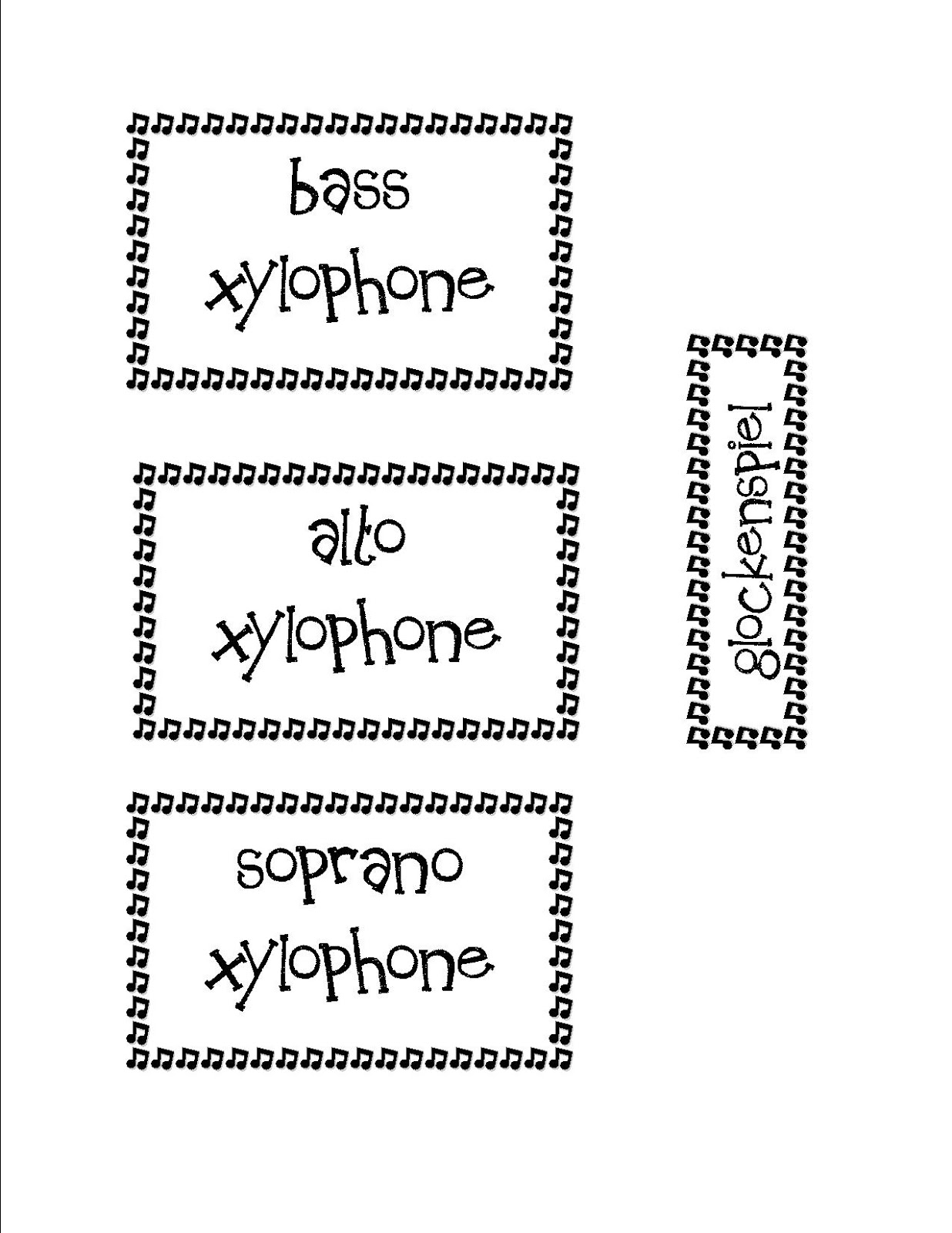 Instrument Labels and "I Can" Posters