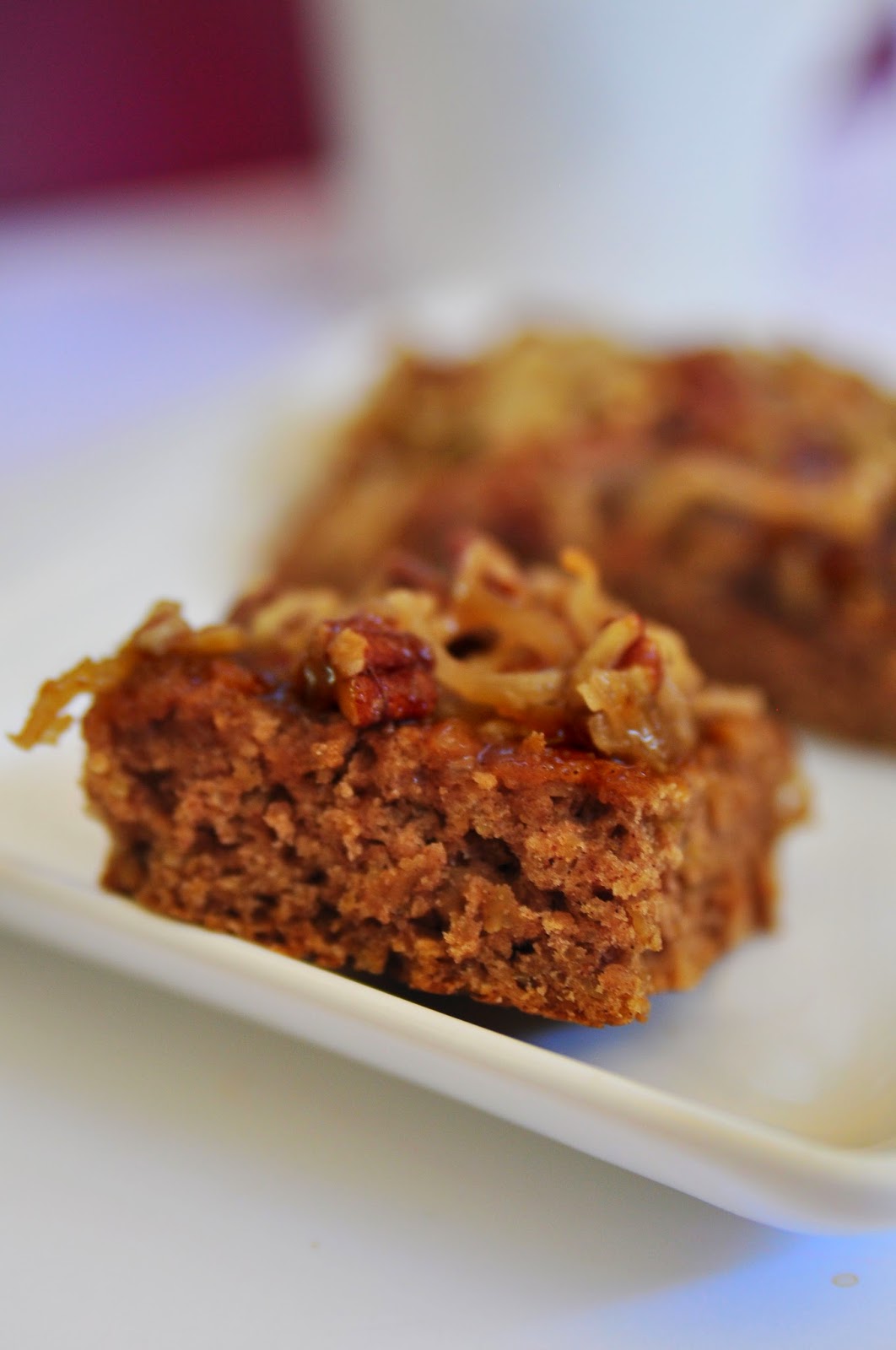 Coconut Pecan Glazed Oatmeal Cake