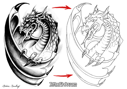 Dragon Tattoo Stencils Dragon Tattoo Stencils