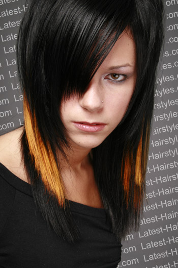 Emo hairstyles on girls. Purple emo haircuts style images gallery.