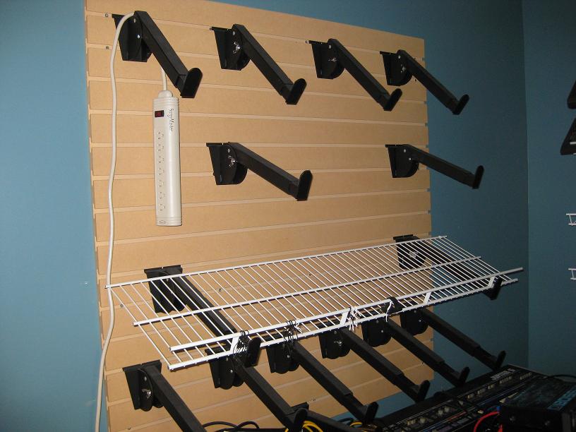 Retro Synth Labs Using slatwall to hold your gear