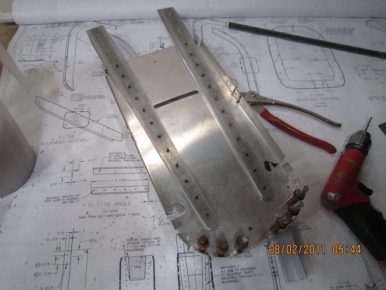 Larry's Airplane Working on Aft Fuselage Bulkheads