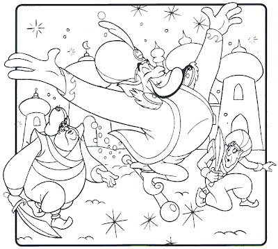 Drawing Coloring Aladdin Genie ~ Child Coloring