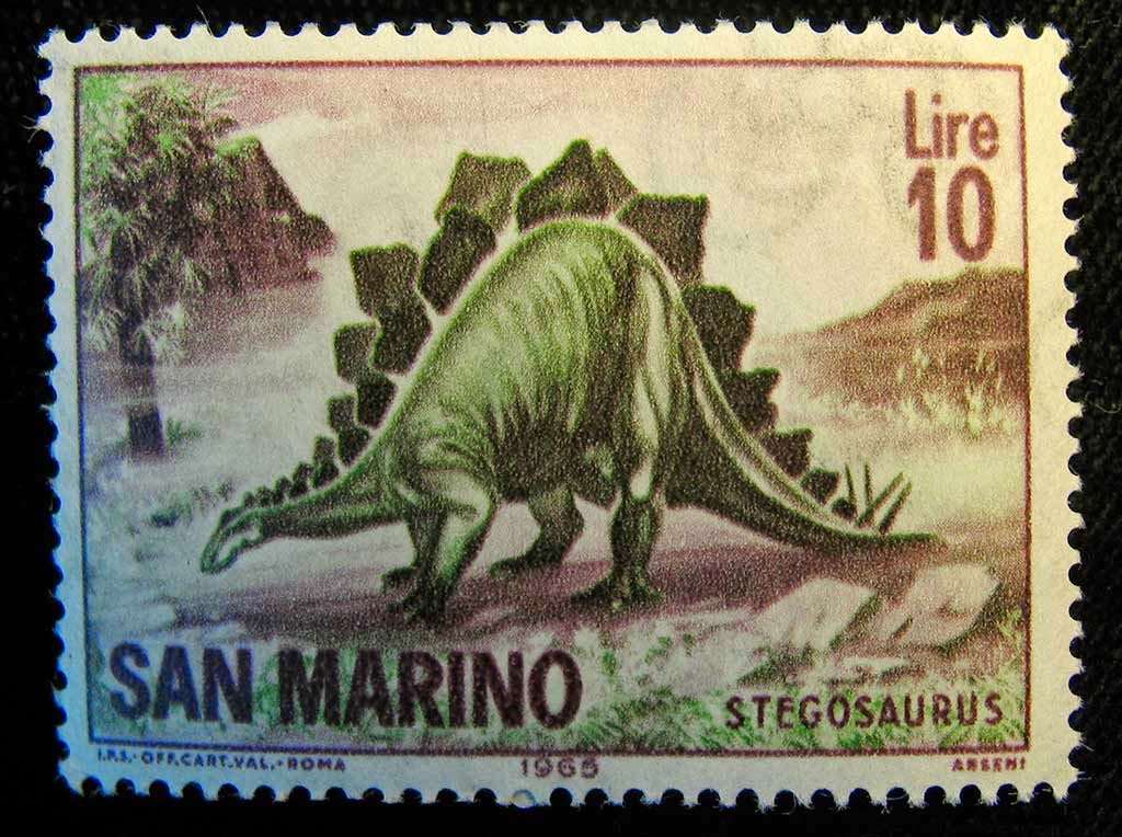Louisville Fossils and Beyond Stegosaurus Dinosaur Stamp from 1965