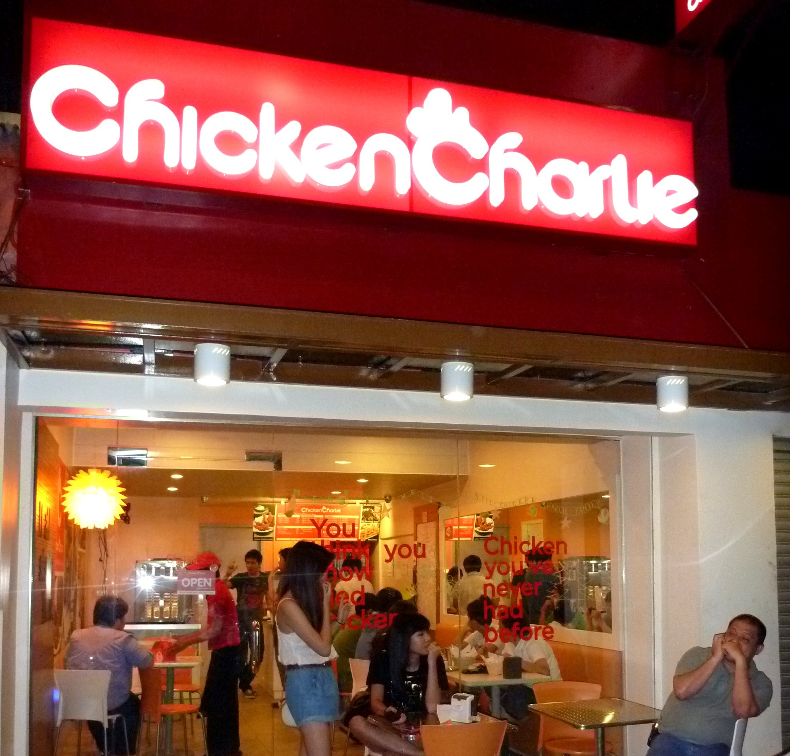 Chicken Charlie Neon signs, Broadway shows, Chicken