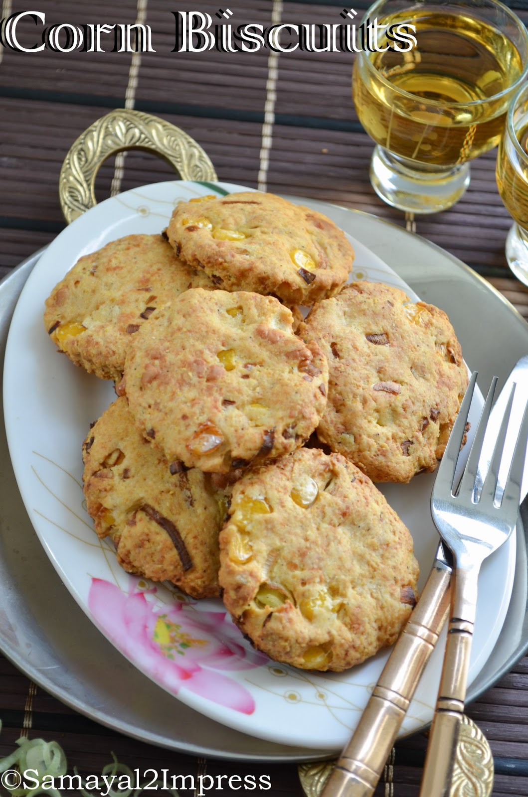 samayal2Impress EGGLESS CHEDDAR CORN BISCUITS/EGGLESS CHEESE AND CORN
