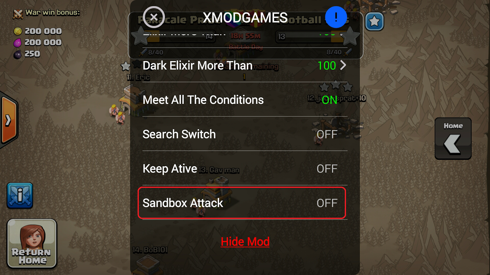 x-mode для clash of clans скачать