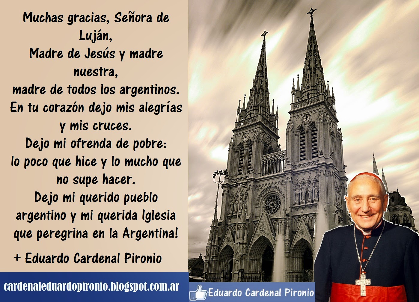Cardenal Eduardo Pironio Pironio El Milagro de la Virgen de Luján José y Enriqueta tuvieron veintiºn hijos más el ºltimo y vigésimo segundo fue Eduardo Francisco Además de Pedro ngel nacieron José Luis 1901