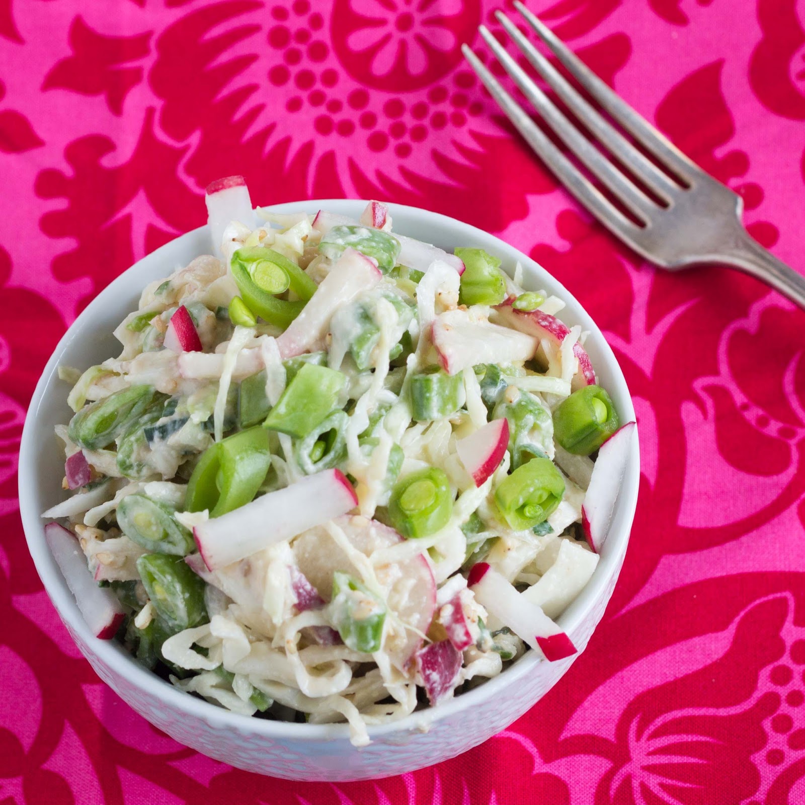 Kid Cultivation Sugar Snap Slaw with Miso Dressing