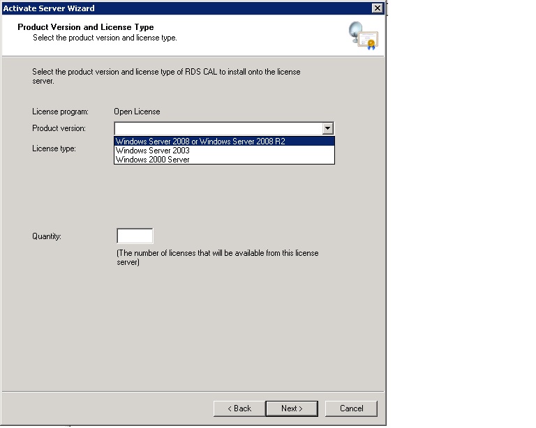 microsoft windows terminal server cal license