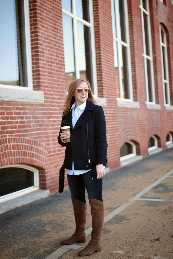 dolce vita meris over the knee boots, dunkin latte, boston blogger, boston fashion blogger, style blog