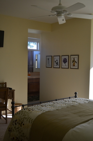 Bedroom wall with prints against Paper Lantern paint Bedroom wall with prints against Paper Lantern paint