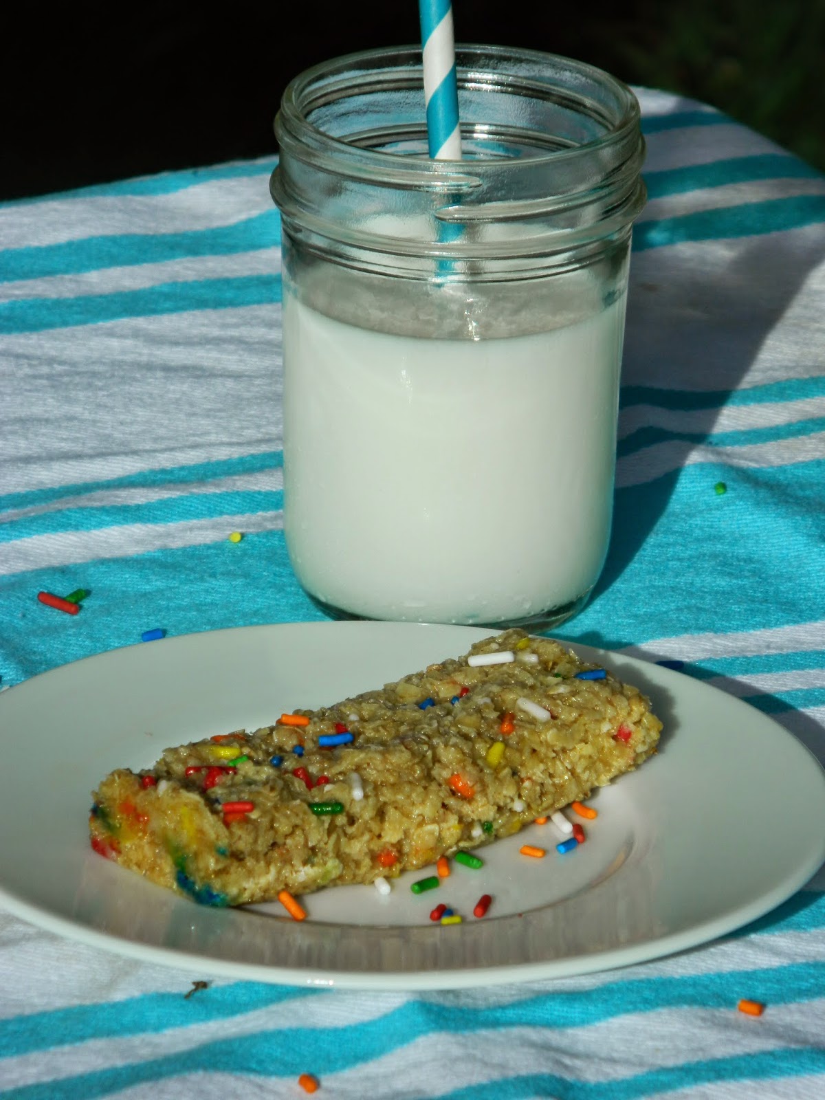 Out of the Right Brain Sprinkles make everything better! {Granola Bars}