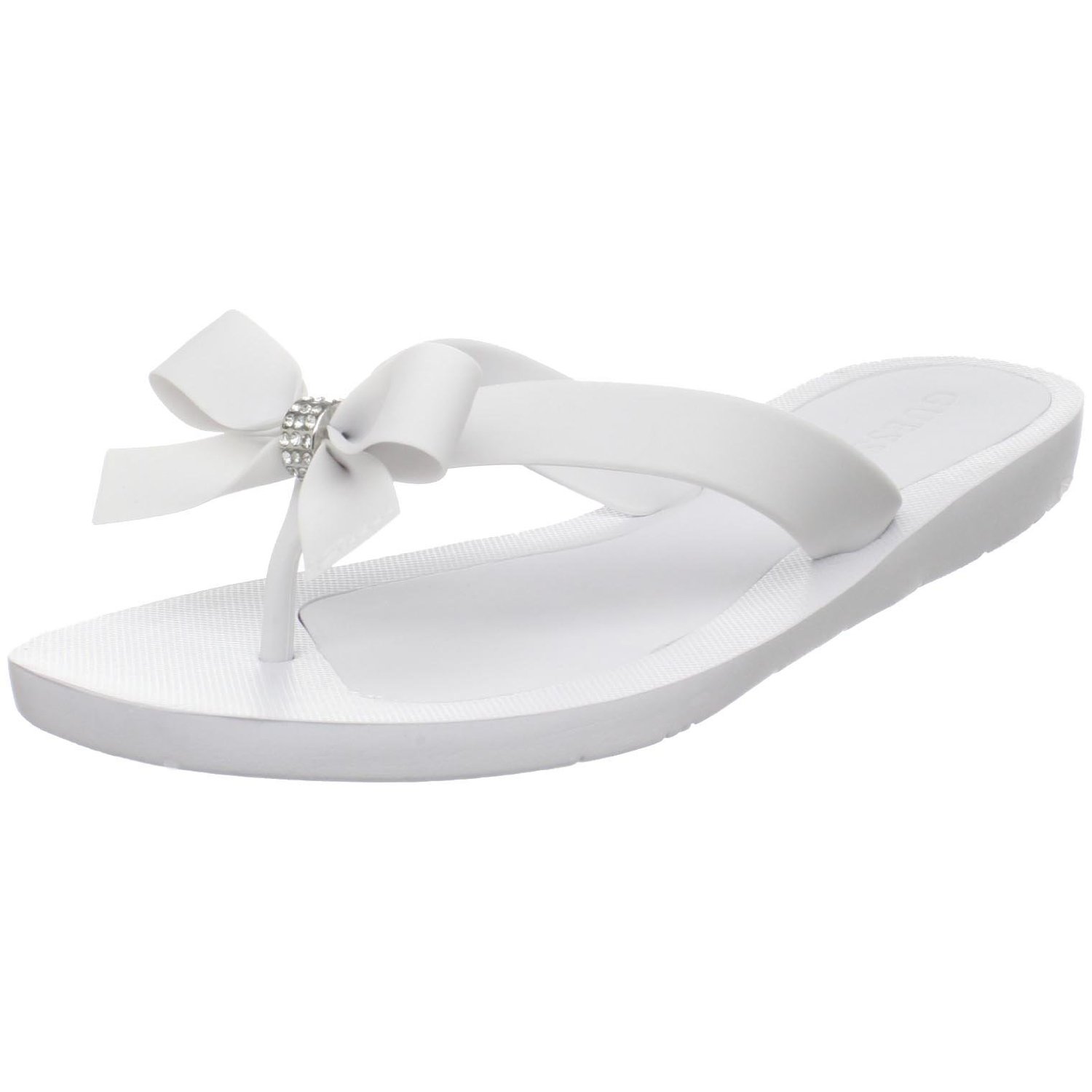 guess black bow flip flops