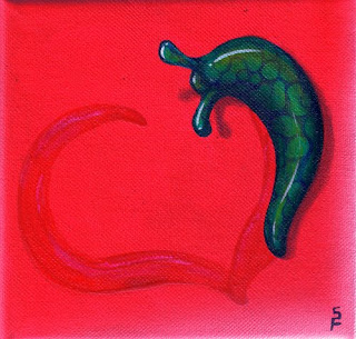 Slug love acrylic painting