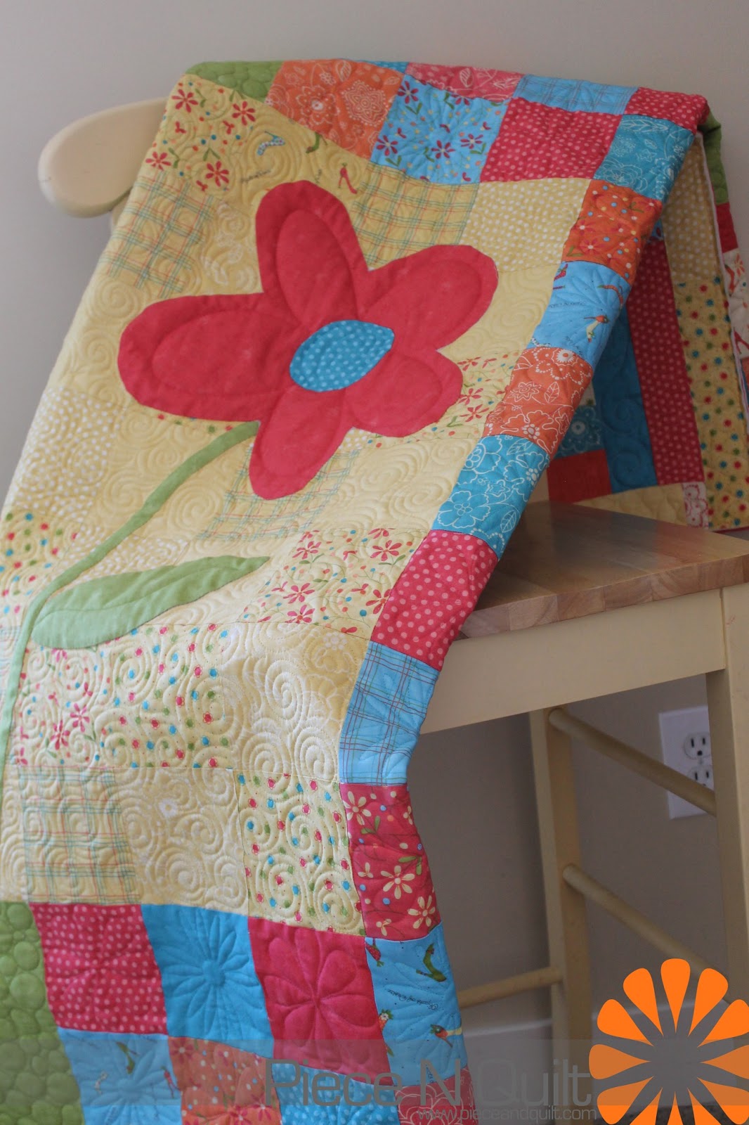 Piece N Quilt Flower Quilt Custom Machine Quilting