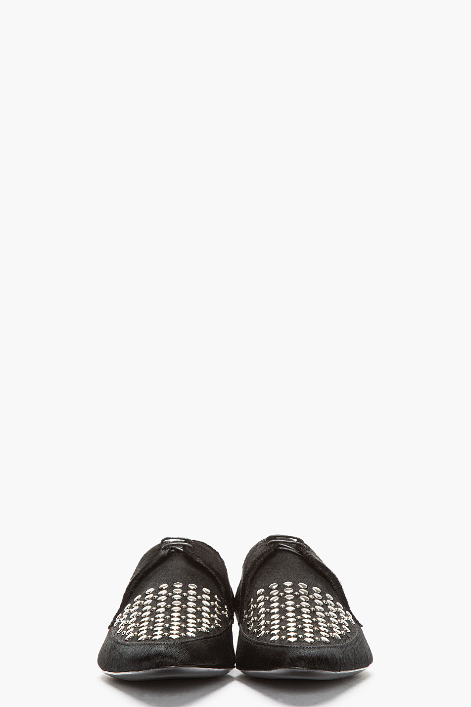 Slicker Than Oil Burberry Prorsum Black Studded Calfhair Lace Ups SHOEOGRAPHY