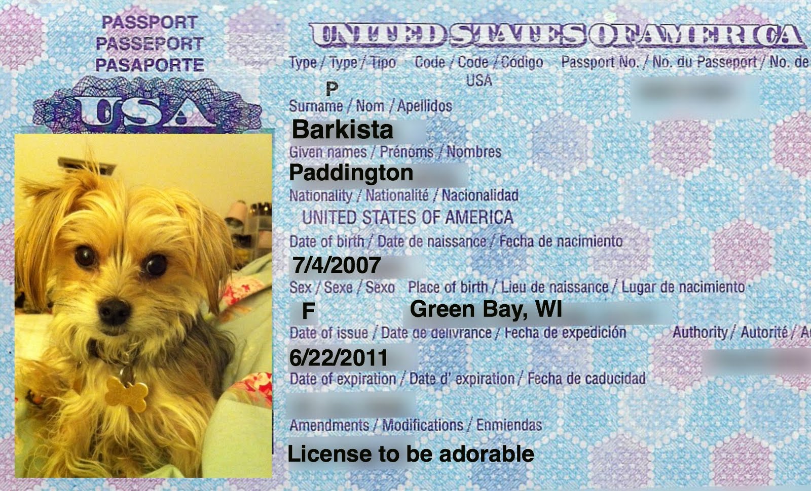 how much is a dog passport usa