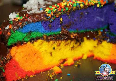 You can create a Thomas train cake for your kids with a fun flamboyant frosting set dye assortment