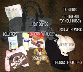 things to pack for a hospital baby delivery with text