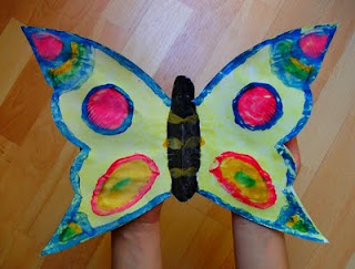 gotowy motyl żółty odbitka symetryczna