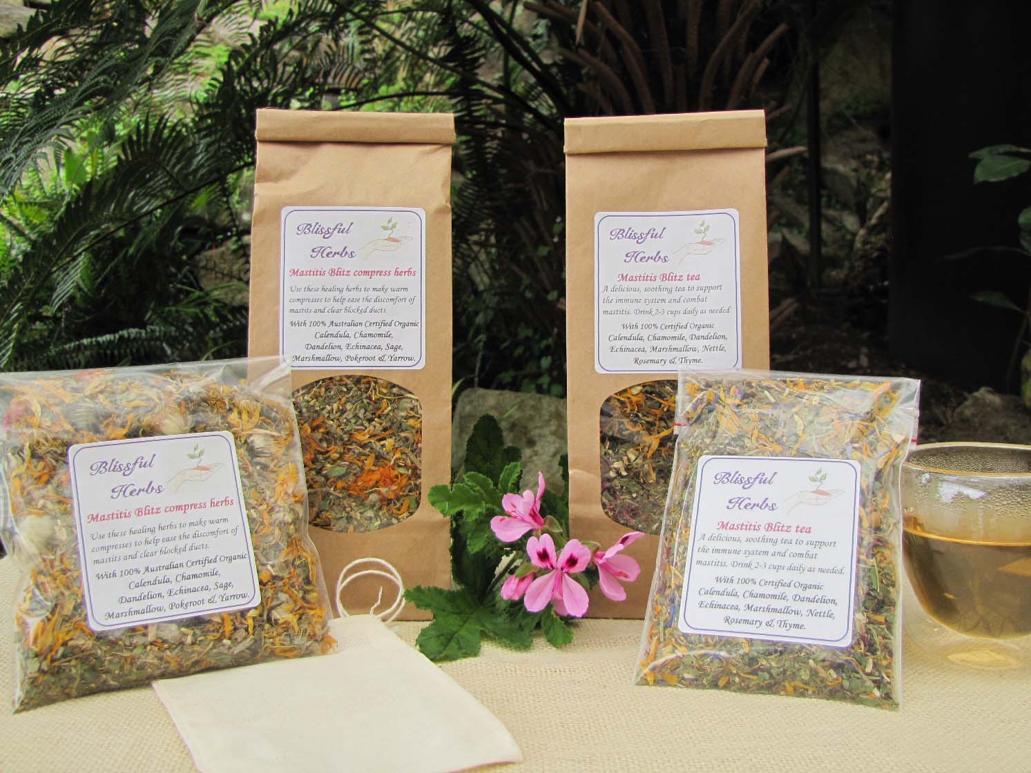 Melbourne Doula Mastitis Blitz tea and compress herbs