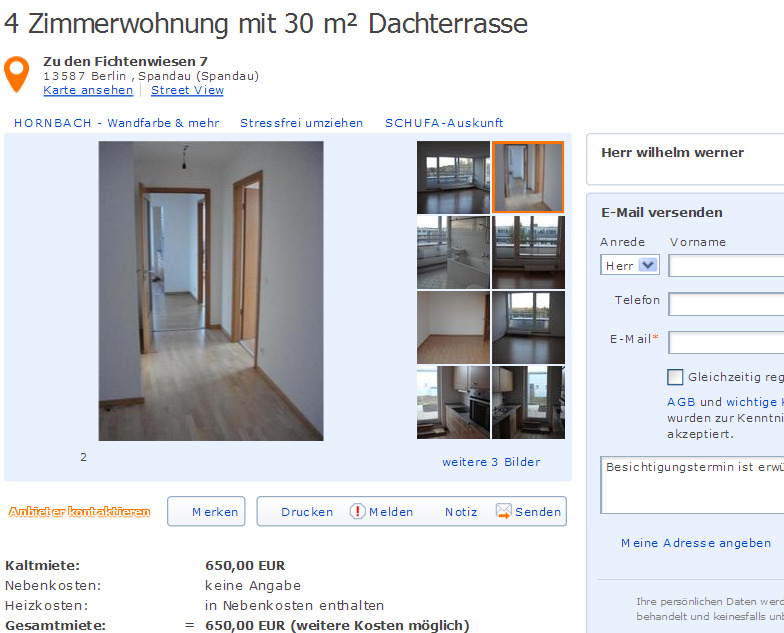 Evelyne Brown Wohnungsbetrugsinformationen