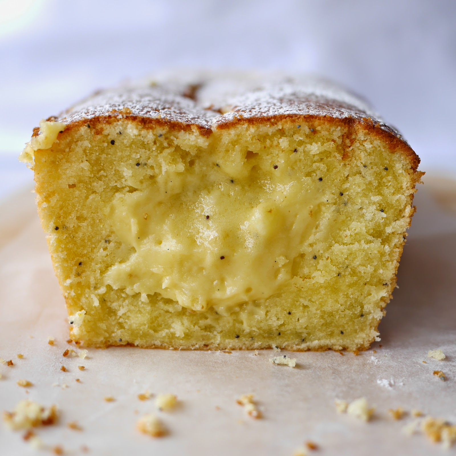 yellowfingers Meyer Lemon & Poppy Seed Yogurt Cake with Crème Pâtissière