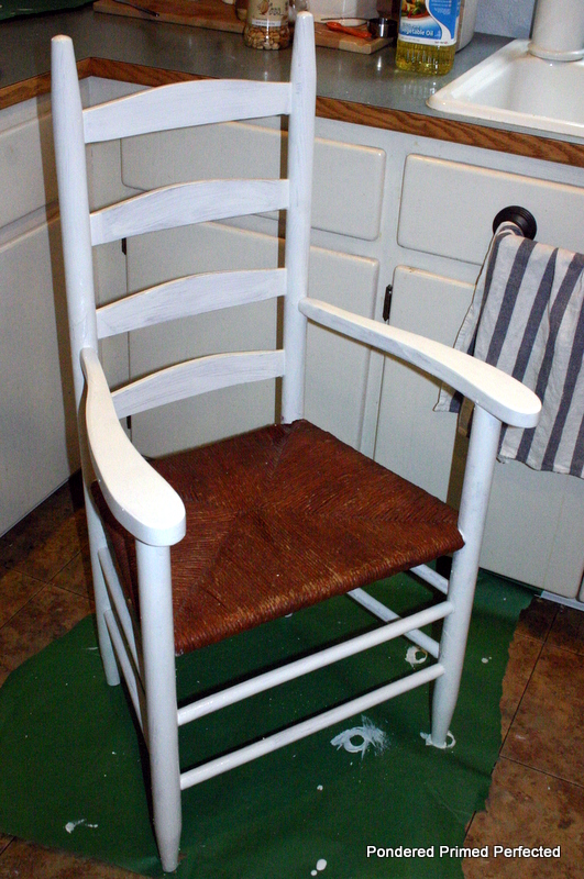 Pondered Primed Perfected Cottage Style Ladderback Chair Makeover