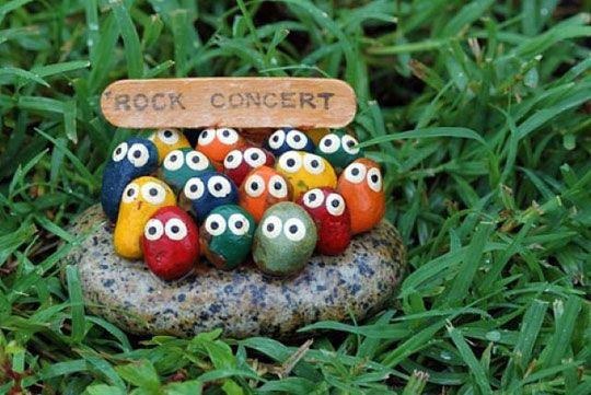 rocks painted for your garden to create a rock concert