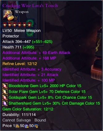 MMORPG Weapon level and experience