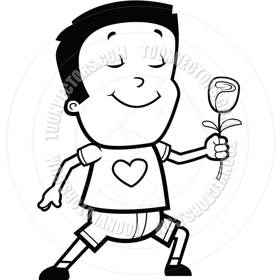 Black And White Cartoon Flowers